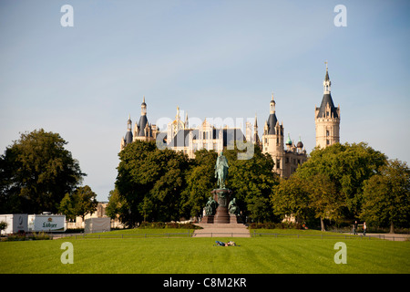 Schloss Schwerin, Landeshauptstadt Schwerin, Mecklenburg-Western Pomerania, Deutschland, Europa Stockfoto