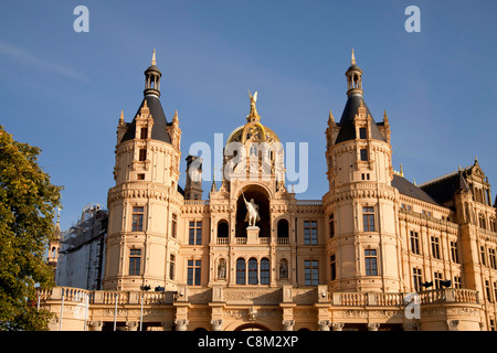 Schloss Schwerin, Landeshauptstadt Schwerin, Mecklenburg-Western Pomerania, Deutschland, Europa Stockfoto