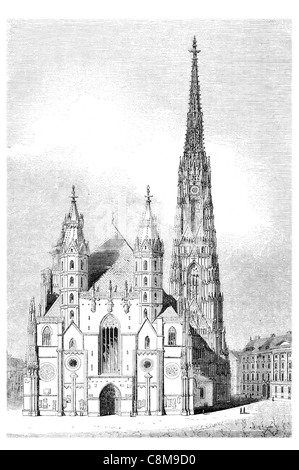 St Stephen Quadrat (Stephansplatz), Wien, Österreich. Blick auf den ...
