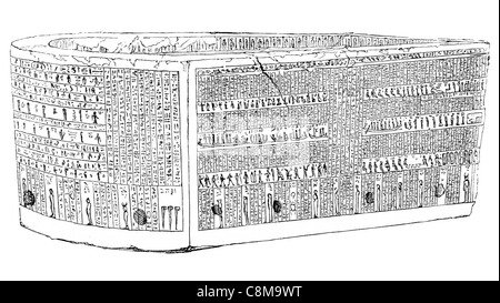 Ägyptischer Sarkophag Ägypten British Museum Sammlung Sir Hans Sloane Archäologie Archäologin alte Steinschnitt Stockfoto