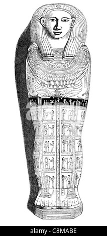 Malte Mumie Fall ägyptisch Ägypten British Museum-Sammlung, die Sir Hans Sloane Archäologie Archäologin alte Stein schnitzen schnitzen Stockfoto
