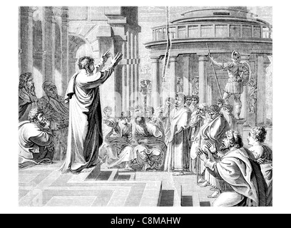 St Paul Preaching in Athen Leo Janus Lascaris griechischer Gelehrter Rom knienden paar Giulio Romano Raphael Karikaturen Victoria Albert Stockfoto