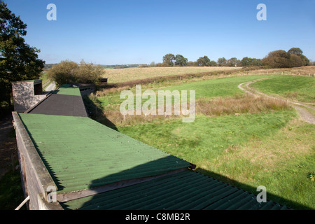 Gigrin Farm; Kite Futterstation; Rhayader; Wales; Blick vom fotografischen ausblenden; Stockfoto