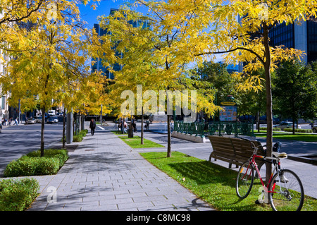 Quadratische Victoria Autumn Downtown Montreal Kanada Stockfoto