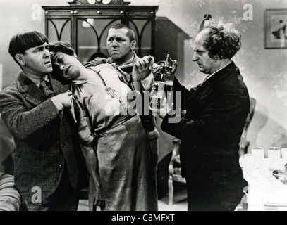 DIE drei STOOGES uns Varieté und späteren Film Komödie Trio aus l: Moe Howard, Schauspielerin, Curly Howard, Larry Fine Stockfoto