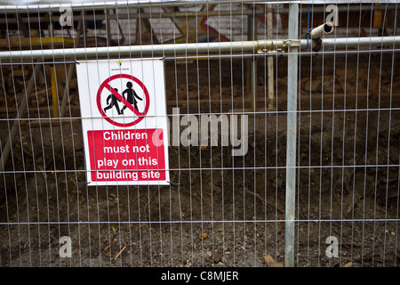 Bau Website Warnzeichen für Kinder Stockfoto