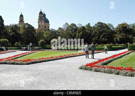Hofgarten und der Theatiner-Kirche, München-Oberbayern-Deutschland Stockfoto