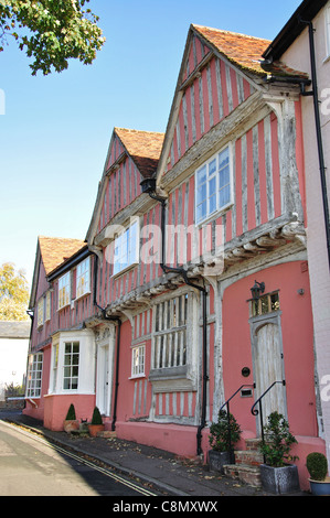 Fachwerk mittelalterlichen alten Gymnasium, Scheune Street Lavenham, Suffolk, England, Vereinigtes Königreich Stockfoto