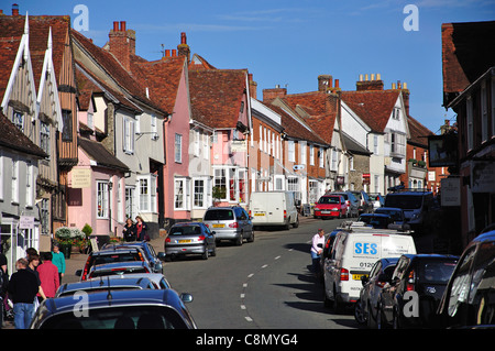 High Street, Lavenham, Suffolk, England, Vereinigtes Königreich Stockfoto