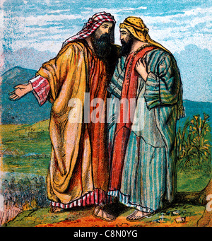 Bibel Geschichten - Illustration The Abschied von Abraham und Lot Genesis xiii Stockfoto