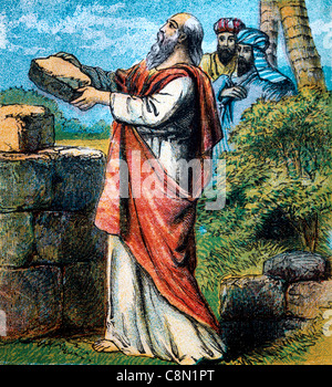 Bibel Geschichten - Illustration von Isaac Gebäude ein Altar Genesis xxvi Stockfoto