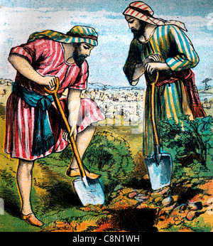 Bibel Geschichten - Illustration von Isaacs Diener Graben A gut Genesis xxvi Stockfoto