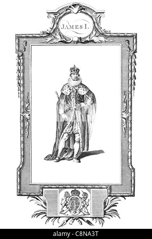 König James I England Schottland 1566 1625 Sohn Mary Queen Scots Stuart Monarch englischen Thron Elisabeth i. Evangelisch katholisch Stockfoto