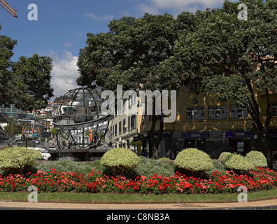 Rotunda do Infante Kreisverkehr im Stadtzentrum von Funchal Madeira Portugal EU Europa Stockfoto