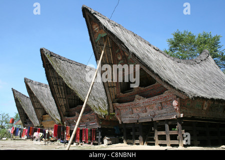 Traditionelle Batak Ulos weben Village, Insel Samosir, Lake Toba, Sumatra Stockfoto