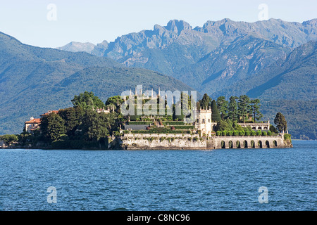 Italien, Piemont, Borromäischen Inseln, Isola Bella gesehen von Stresa, Lago Maggiore Stockfoto