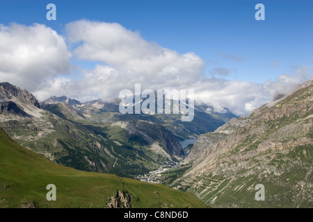 Frankreich, Savoyen, Blick von Val d ' Isere und Lac du Chevril Col de Iseran Stockfoto