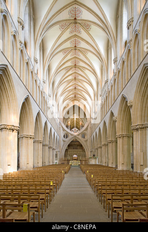 Großbritannien, England, Somerset, Brunnen, Wells Cathedral, Kirchenschiff im Dom Stockfoto