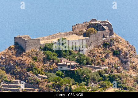 Sarazenen Burg oberhalb der Stadt Taormina, Sizilien, Italien Stockfoto