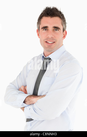 Porträt einer lächelnden Verkäufer posiert Stockfoto