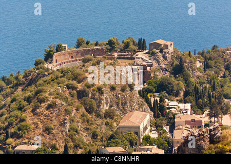 Das griechische Theater, Teatro Greco, Taormina, Sizilien, Italien Stockfoto