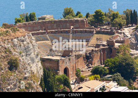 Das griechische Theater, Teatro Greco, Taormina, Sizilien, Italien Stockfoto