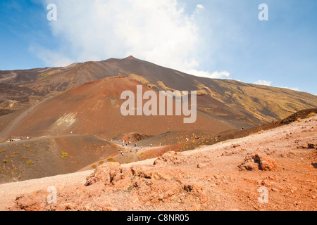 Ätna Ausbruch am 8. September 2011, aufgenommen von oben Crateri Silvestri, Sizilien, Italien Stockfoto