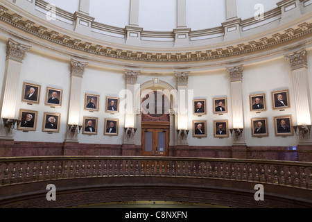 Galerie der Präsidenten in der Rotunde des Colorado State Capitol Gebäude in Denver angezeigt. Stockfoto