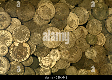 Preußische Münzen aus der Münzsammlung des Bode-Museums in Berlin, Deutschland. Stockfoto