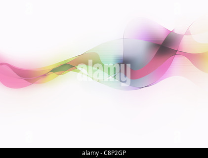 Abbildung der abstrakten Hintergrund mit Farbe verwischt magische Neonlicht gekrümmte Linien Stockfoto