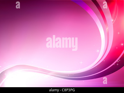 Illustration der rosa abstrakten Hintergrund aus leichten Spritzern und geschwungene Linien Stockfoto