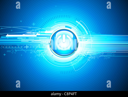 Abbildung der abstrakten Hi-Tech-Hintergrund mit glänzenden ein-/Ausschalter Stockfoto