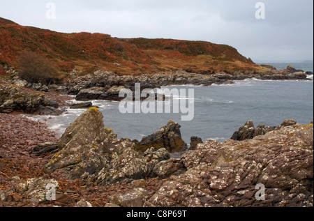 getrübte Küstenlandschaft in Schottland Stockfoto