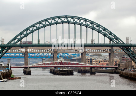 Brücken über den Fluss Tyne Newcastle Stockfoto