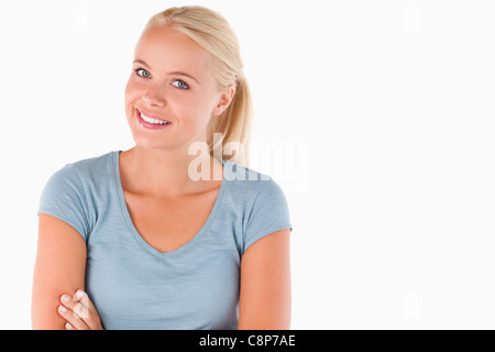 Nahaufnahme von einer charmanten Frau Stockfoto