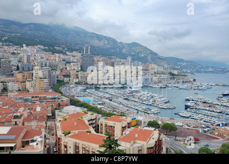 Monaco, Blick auf Port Hercule und Monte-Carlo. Stockfoto