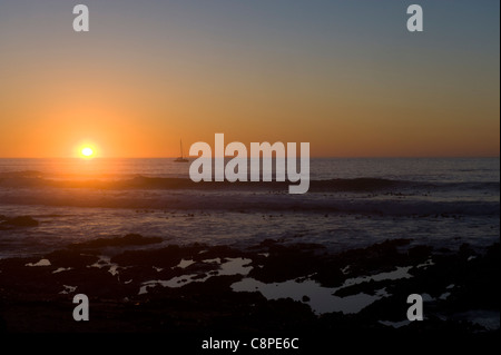 Sonnenuntergang über den Atlantik-Blick vom Moille-Point Cape Town-Südafrika Stockfoto