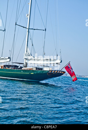 Segelboot in Weymouth und Portland Bucht Stockfoto