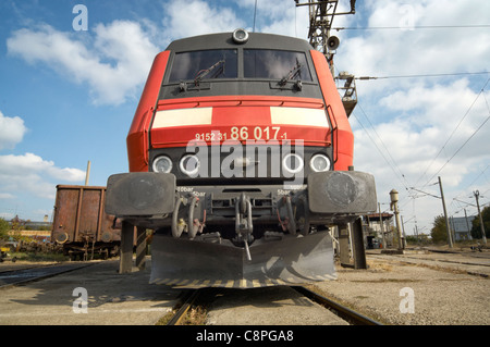 front view of a modern electrical locomotive Stockfoto