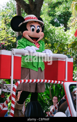 Mickey mouse auf einem Schwimmer auf die Mickeys jammin Dschungel-Parade im Tierreich Stockfoto