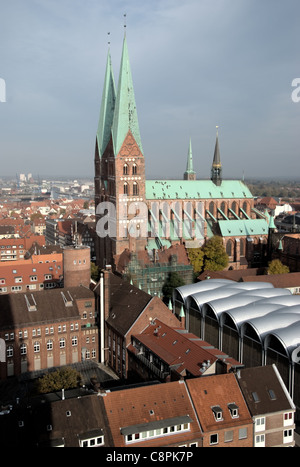 Der lutherischen Marienkirche (Marienkirche) in Lübeck (Deutsch: Lübecker Marienkirche oder offiziell St. Marien Zu Lübeck Stockfoto