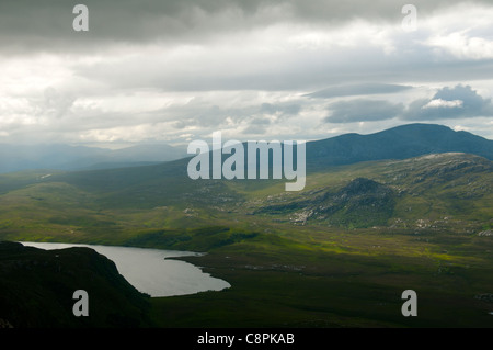 Ben Hoffnung über Loch ein Dherue von Ben Loyal, Sutherland, Schottland, Vereinigtes Königreich Stockfoto