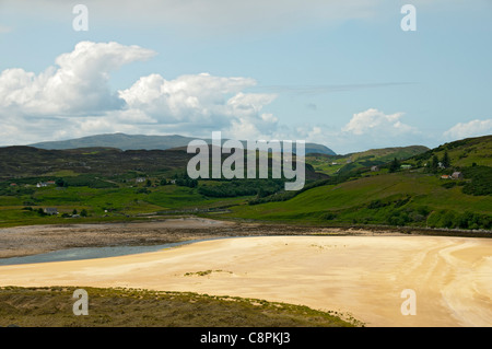 Ben Hutig vom Strand an der Torrisdale Bucht, in der Nähe von Bettyhill, Sutherland, Schottland, UK Stockfoto