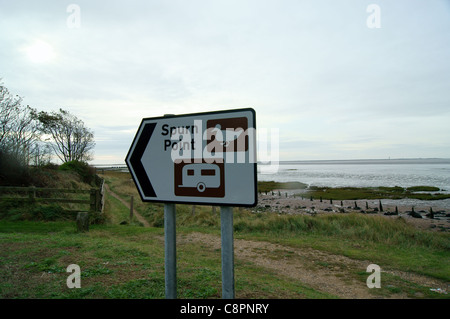 Mit Blick auf den Schriftzug, Spurn Point Stockfoto