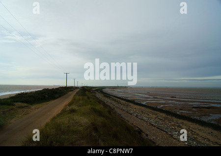 Sicht auf die Straße zu Spurn Point Stockfoto