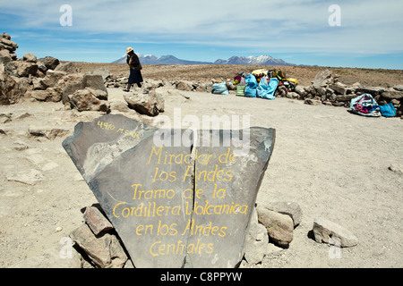 Mirador de Los Andes Tramo De La Cordillera Volcánica de Los Andes Centrales Peru Stockfoto