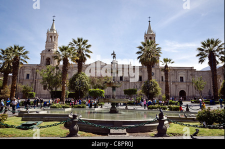 Blick auf Plaza de Armas wichtigsten quadratische Arequipa Peru Stockfoto