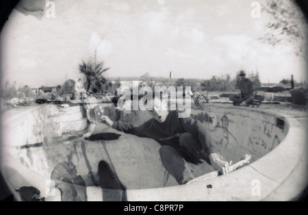 Skateboard Sitzung im Oktober 1987 in Visalia, Kalifornien. Stockfoto