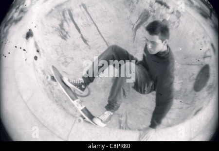 Skateboard Sitzung im Oktober 1987 in Visalia, Kalifornien. Stockfoto