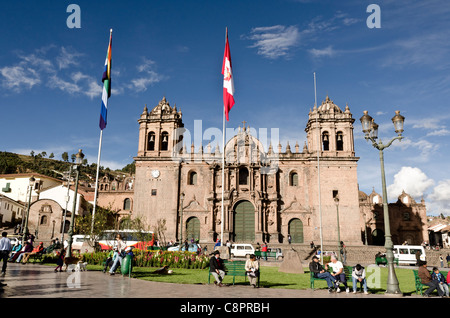 Die Kathedrale von Santo Domingo oder die Kathedrale von Cusco in Plaza de Armas Cusco Peru Stockfoto